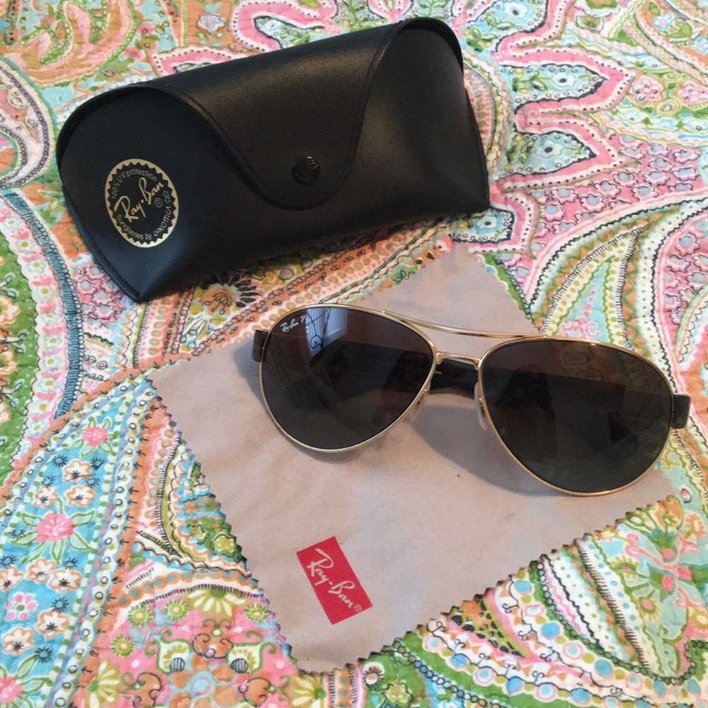 Ray-ban polarized tortoise aviators